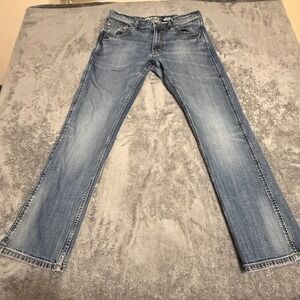 Wrangler Retro Slim Straight Mens Jeans 34x31 Medium Wash Blue